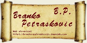 Branko Petrašković vizit kartica
